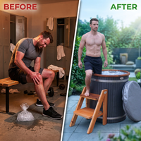 Cold Therapy 1 Person Ice Bath 118 Gallon Cold Plunge 37.5" X 33.25" — Before & After