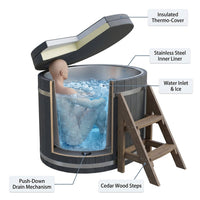 Cold Therapy 1 Person Ice Bath 118 Gallon Cold Plunge 37.5" X 33.25" — How It Works