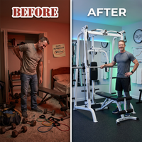 Pro Smith Cage Workout Machine Total Body Training Gym System, White — Before & After