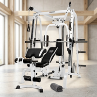 Pro Smith Cage Workout Machine Total Body Training Gym System, White — Studio Shot