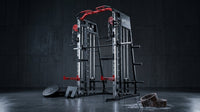 Smith Machine with Aluminum Pulley, 2200 Lbs Power Rack Cage with Cable Crossover, Weight Bar, 360° Landmine, Barbell Holders and Other Attachments, Total Body Strength Training Cage — Lifestyle
